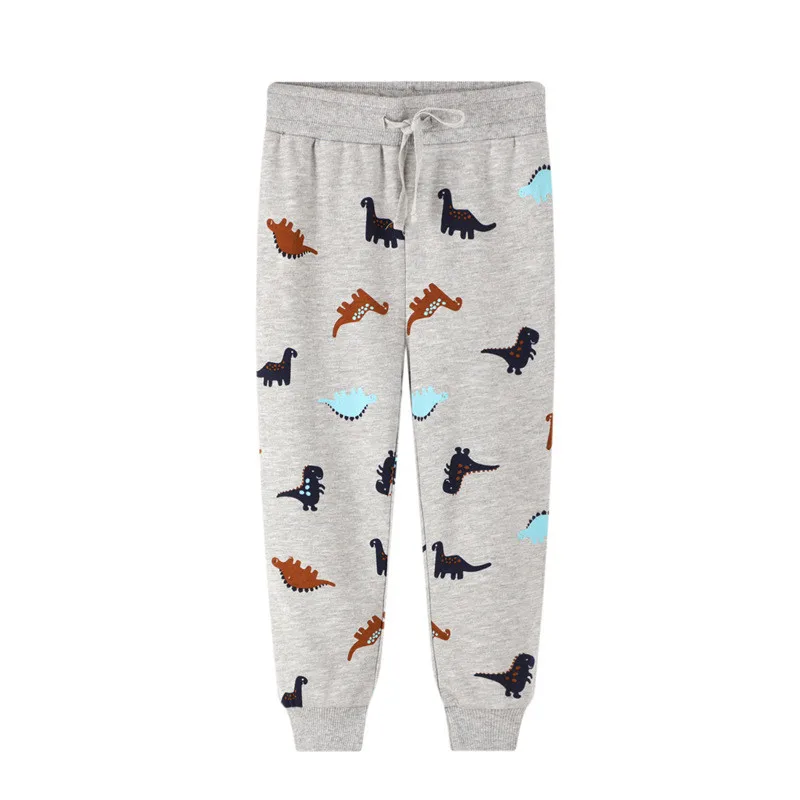 

Jumping meters 2020 Sweatpants with Animals Print Harm Dinosaurs Drawstring Baby Long Trousers Pants for Winter Autumn Boys Girl