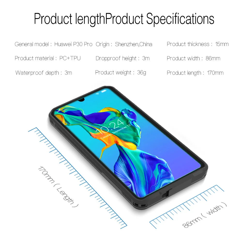 JONSNOW, водонепроницаемый чехол для huawei P30 Pro, для плавания, дайвинга, открытый противоударный чехол для mate 20 Pro P30 P20 Lite, полная защита