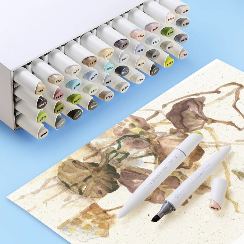 TouchFIVE 30/40/60/80/168 Color Alcohol Markers Dual Headed Artist  Sketch Oily Alcohol Ink Pen Marker For Animation Manga