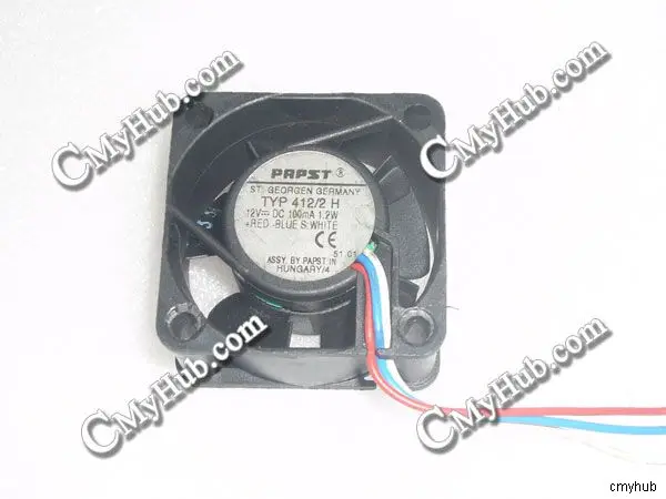 

Для PAPST TYP 412/2H DC12V 100MA 1,2 W 4020 4CM 40mm40x40x20mm 3Pin охлаждающий вентилятор
