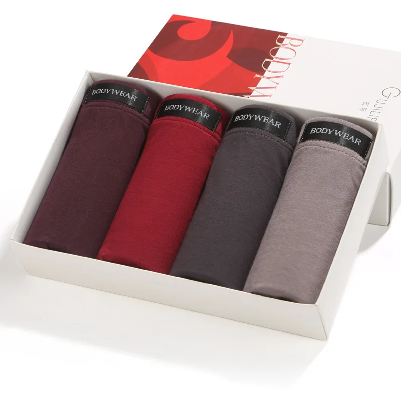 

Four Gift Boxes Knicker Men'S Boxers Modal Sweat Absorbing Breathable Youth Corners Underwear