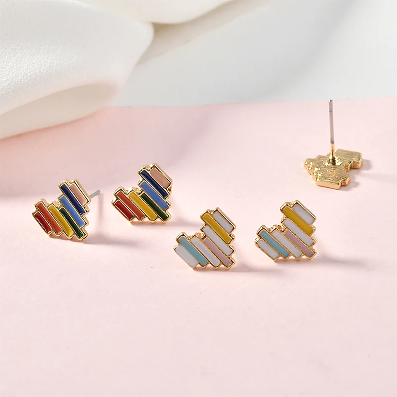 Цветные полосы символы любви Короткие сообщений зеленые серьги авокадо сделай