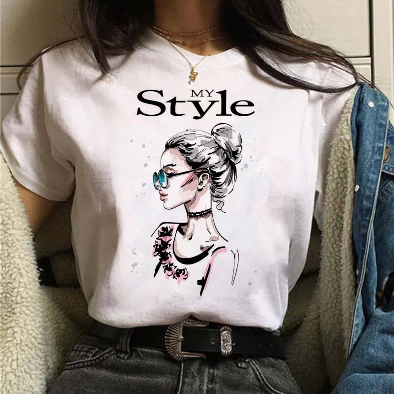 

Maycaur Fashion Women Style T-shirts Korean Kawaii Cartoon Short Sleeve Womens T-shirt Summer Casual Graphic Print Clothes Tops