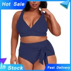 Женский Купальник с высокой талией, Леопардовый принт, размера плюс раздельный Купальник, сексуальные ретро купальные костюмы, женский Купальник