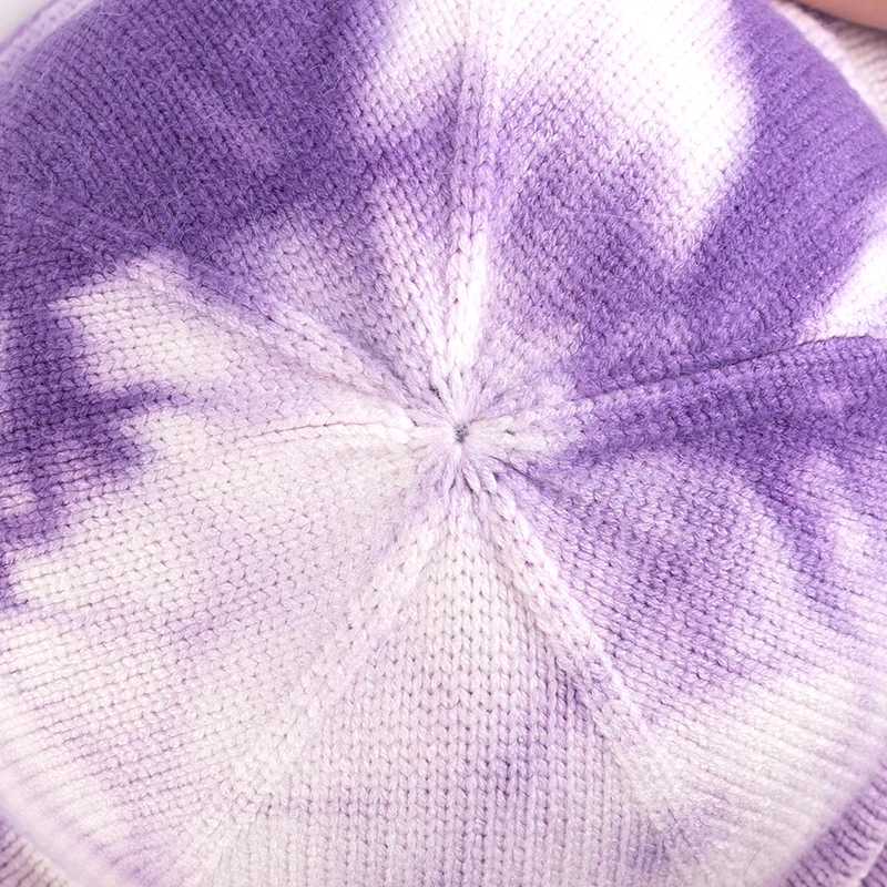 

Fashion Casual Beanie Women Printed Hats Tie Dyed Knitted Cap For Men Knitted Hats Curled Hip-Hop Skullies Winter Gorras Hat