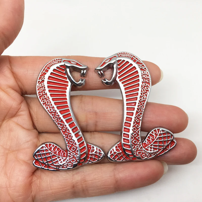 2 шт./компл. металлическая 3D змеиная Кобра Mustang логотип эмблема наклейки