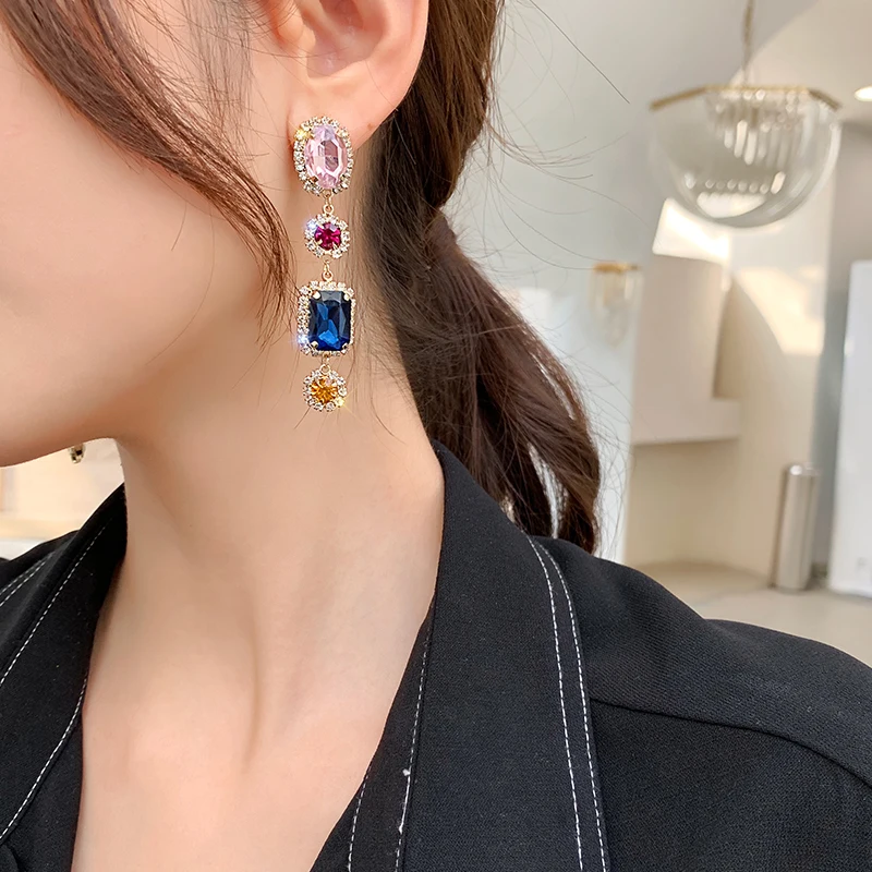 Классические женские длинные серьги с кисточками в виде капли