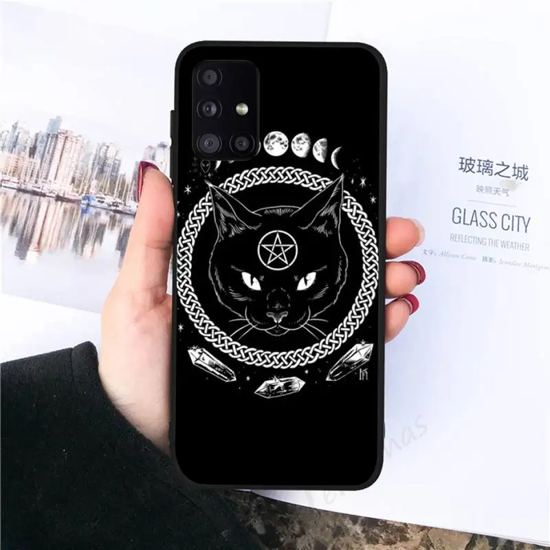 

Witches moon Tarot Mystery totem Phone Case black For Samsung galaxy S 21 20 10 8 A 51 71 50 21s 70 40 20 20e note 10 plus Ultra