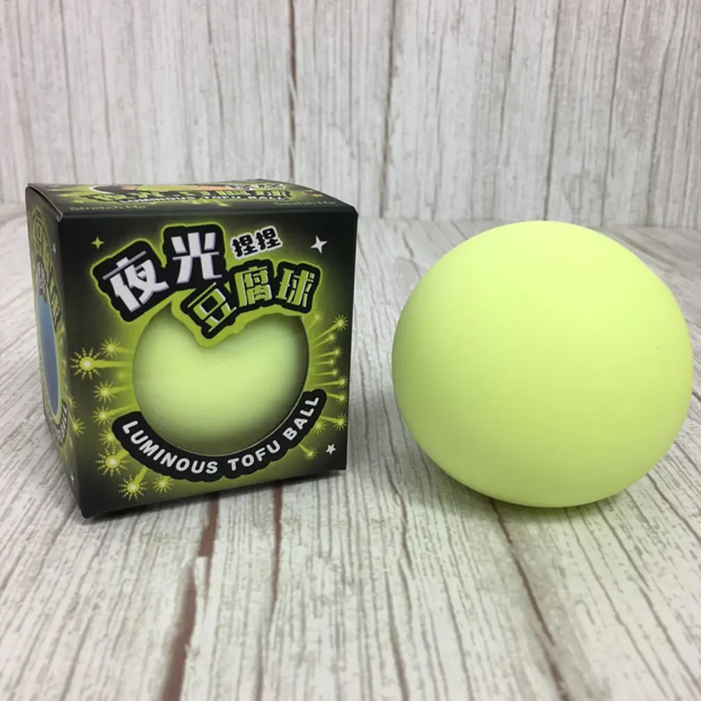 

1pc Luminous Elastic Stress Relief Balls Tear-resistant Soft Squeeze Toys For Children And Adults Toys Color Random