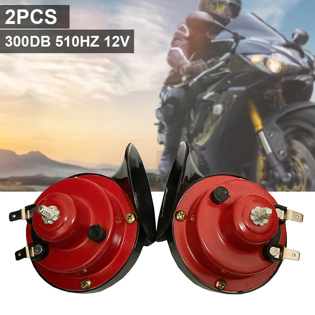 

2 Pcs 12V Snail Air Horn 300DB 510HZ Loud Air Horn for Car Motorcycle Truck Boat,Car Accessories