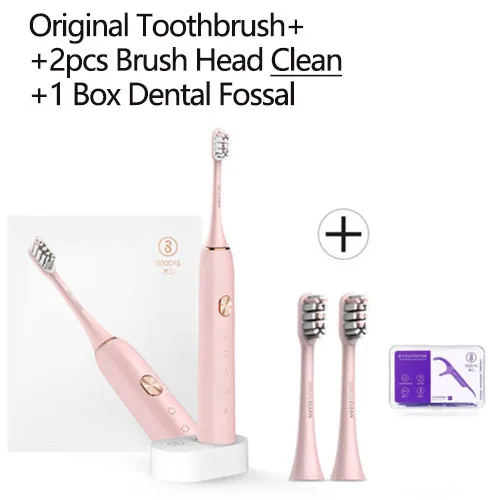 Soocas Dental Pink Xiaomi Soocare X3 X3S Soocas электрическая умная зубная щетка Водонепроницаемая беспроводная зарядка Android iOS приложение пульт дистанционного управления - Цвет: Soocas Dental Pink