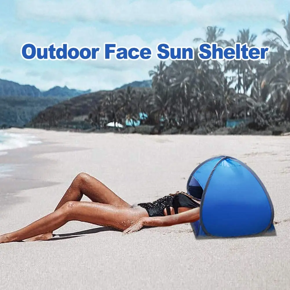 

Beach Sun Shelters Portable Head Tent Windproof Waterproof with Mobile Phone Stand for Camping Fishing