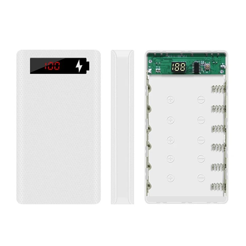 ЖК-дисплей L6 чехол для аккумулятора 6x18650 внешнего зарядное устройство без |