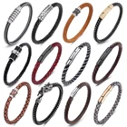 Мужские и женские кожаные браслеты, разноцветные браслеты-манжеты, 40 стилей, 2020 ювелирные изделия