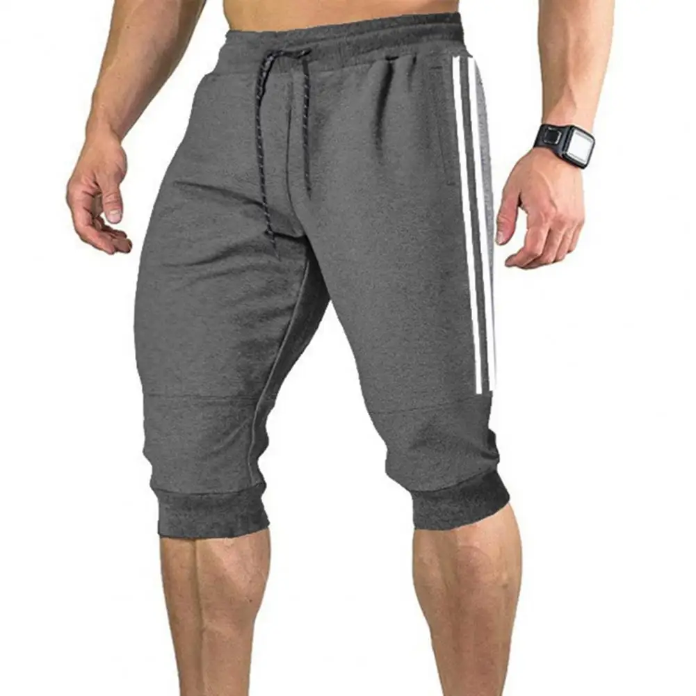 Summer fashion men's Drawstring Below Knee Pockets Thin Harem Shorts Capri Pants Sweatpants for Sports images - 6