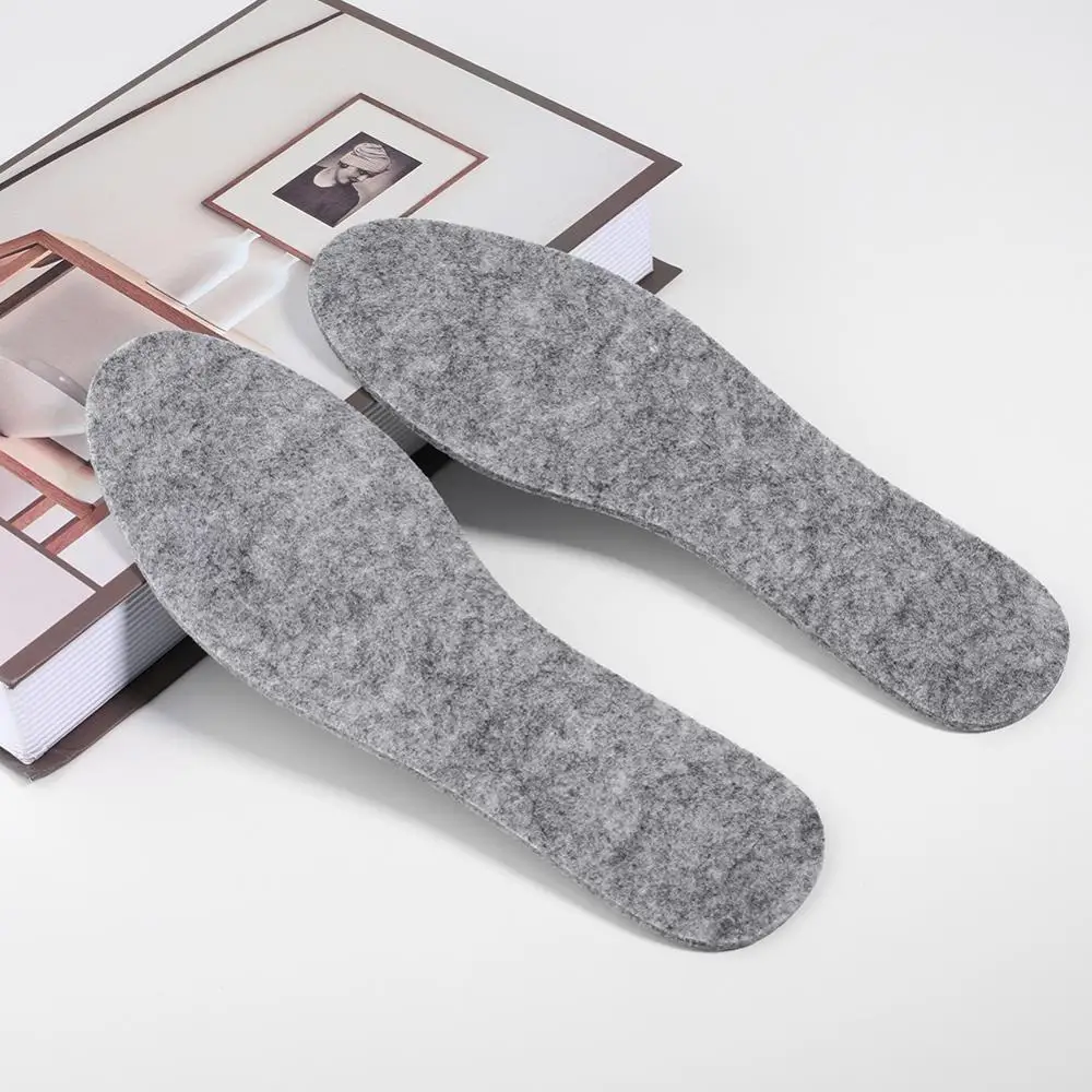 3ANGNI 5 Pairs Wool Felt Insoles Thick Warm Insole For Shoes Women Men Genuine Wool Breathable Shoe Pad.