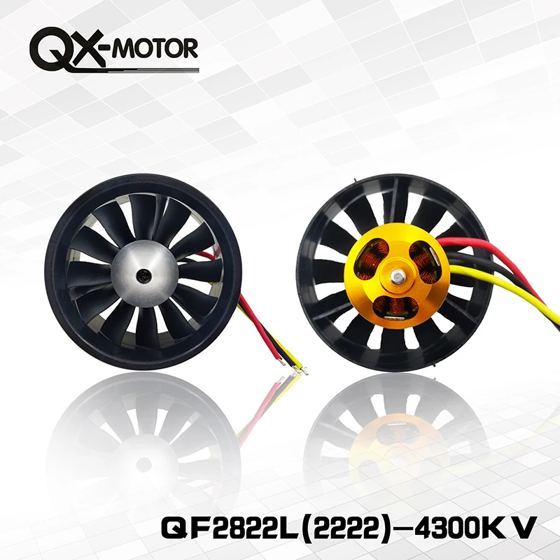 

QX-Motor new 64mm EDF 12 leaf set QF2822-4300kv 3s upgrade section edf 64mm ducted fan
