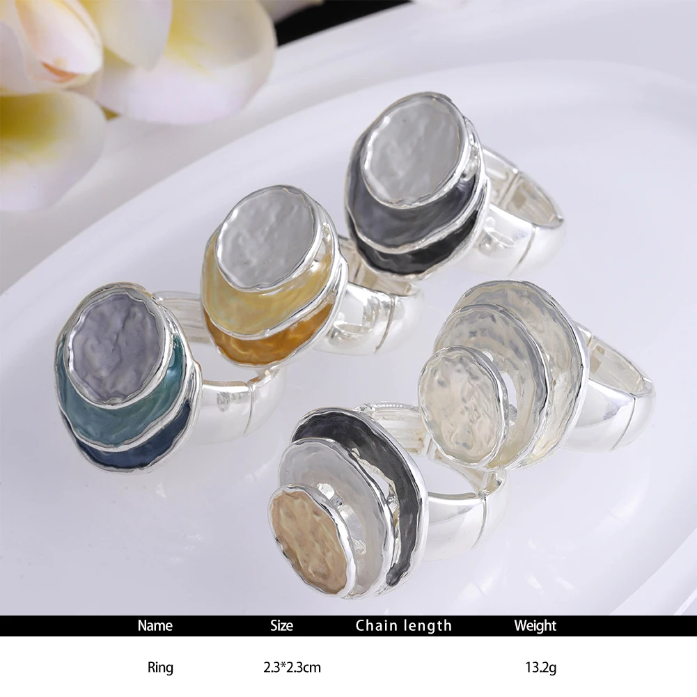 MeiceM 2021 геометрическое кольцо из сплава регулируемое для девочек Креативный