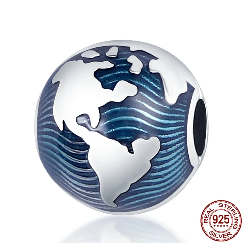 

Cassie New 925 Sterling Silver Globe Positioning Button Beads Suitable For Original Pandora Bracelets To Make Fashion Jewelry 12