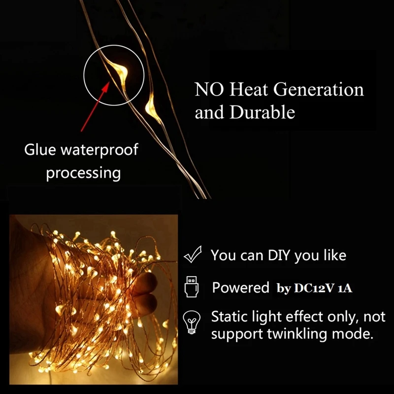 Водонепроницаемая светодиодная гирлянда с дистанционным управлением 12 В