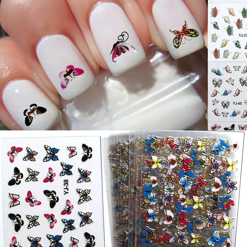 

24 pcs Mixed Styles Watermark Nail stick applique Stickers Water Transfer Tips Decals Beauty Tools Nail Art Foil Set