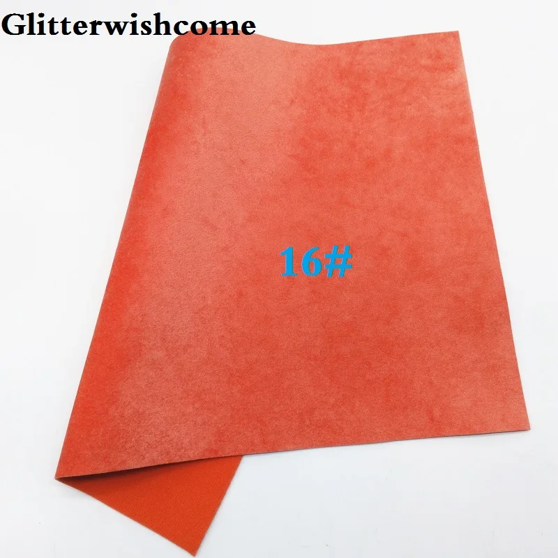 Glitterwishcome 21X29 см A4 размер винил для бантов искусственная кожа Бархат Кожа Fabirc искусственная кожа листы для бантов, GM118A - Цвет: 16