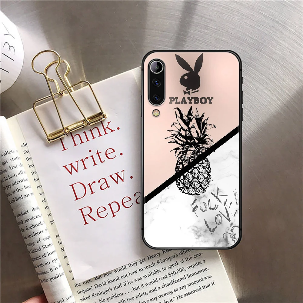 

Brand Playboy Rabbit Fashion Phone Case Cover For Xiaomi Mi Note A2 A3 8 9 3 9 9T 10 Max Pro Lite Ultra Black Etui Cell