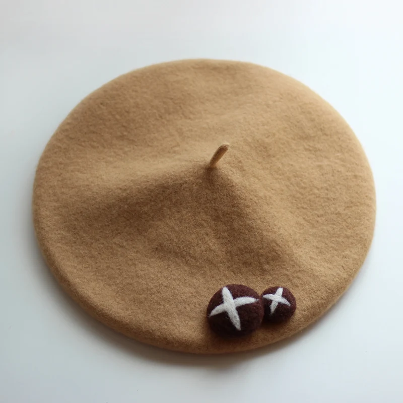 Милые грибы Модные женские береты ручной работы шерсть оригинальность личность