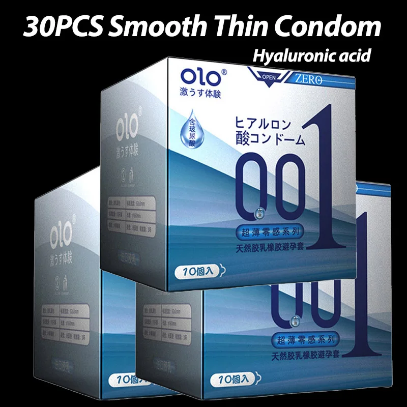 

Wholesales OLO Condoms For Men delay ejaculation Ultra Thin Rubber penis Penis Sleeve Cock Hyaluronic acid Lubricant Condom