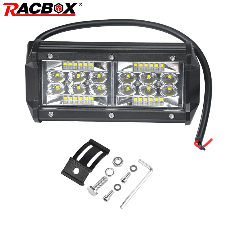 Racbox 7 дюймов светодиодный рабочий свет 60 Вт 36 COB Led бар свет 4500LM супер яркий для грузовика ATV УАЗ ATV лодка туман DRL 12 В 24 в автомобильный Стайлинг