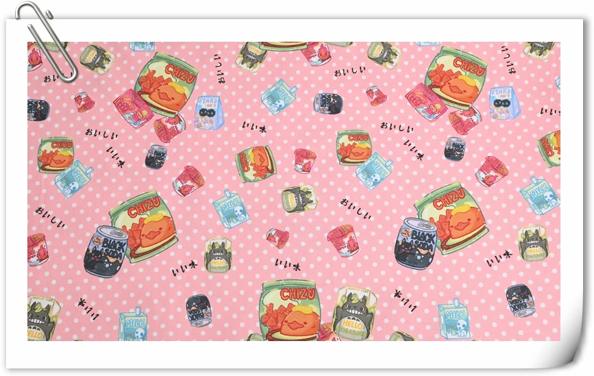 Мультяшная хлопчатобумажная ткань Тоторо по метру для детской одежды домашняя