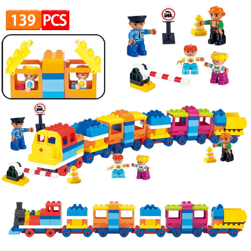 

DIy Bricks Large Particle Building Blocks My Amusement Train Kindergarten Students Early Education Children's Suit Toys