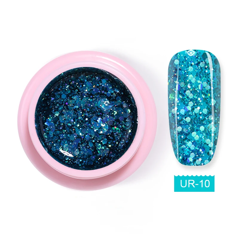 5ml UR -010 UR SUGAR Золотой Серебряный гель для ногтей с блестками лак Звезда Луна бабочка замачивать УФ светодиодный гель покрытые лаком ногти искусство маникюрный лак - Цвет: 5ml UR -010