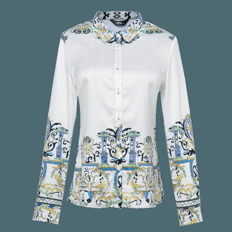 Женская блузка 2020 Весенняя рубашка с принтом Женские топы и блузки модные