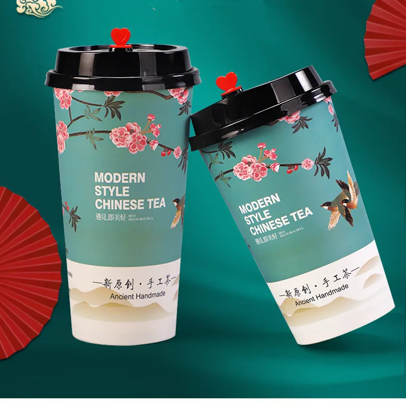 50 шт. одноразовые кофейные чашки 500 мл 16 унций