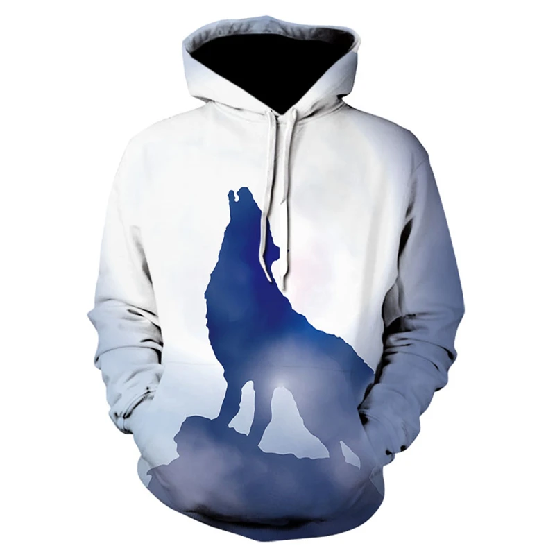 

Fashion beast wolf pullover clothes hip hop 3D printing spring male wild animal hoodie casual hoodie sweatshirt