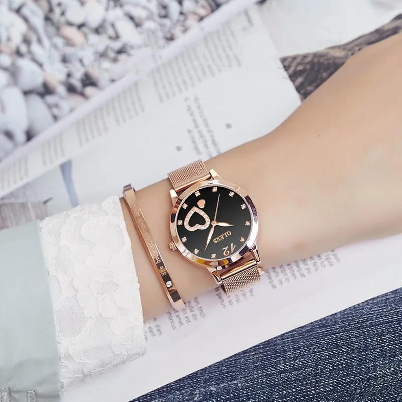 

Luxury Brand Ladies Watch Relogio Feminino Ladies Stainless Steel Strap Waterproof Watch Love Fashion Casual Ladies Watches Gift