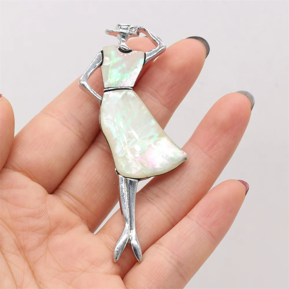 Женская брошь из натуральной раковины "Красота" для изготовления украшений, подходит для создания ожерелий, одежды и аксессуаров.