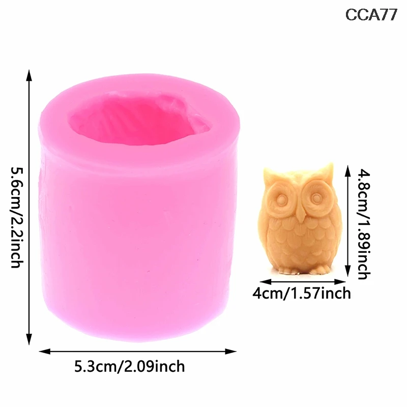 

1pc Owl Candle Silicone Mold for Candle Making DIY Handmade Molds Plaster Wax Mould