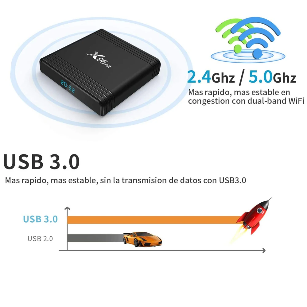 X96Air Android 9 0 ТВ коробка X96 воздуха QuadCore 2 4 и 5G двухъядерный процессор Wi Fi BT Поддержка