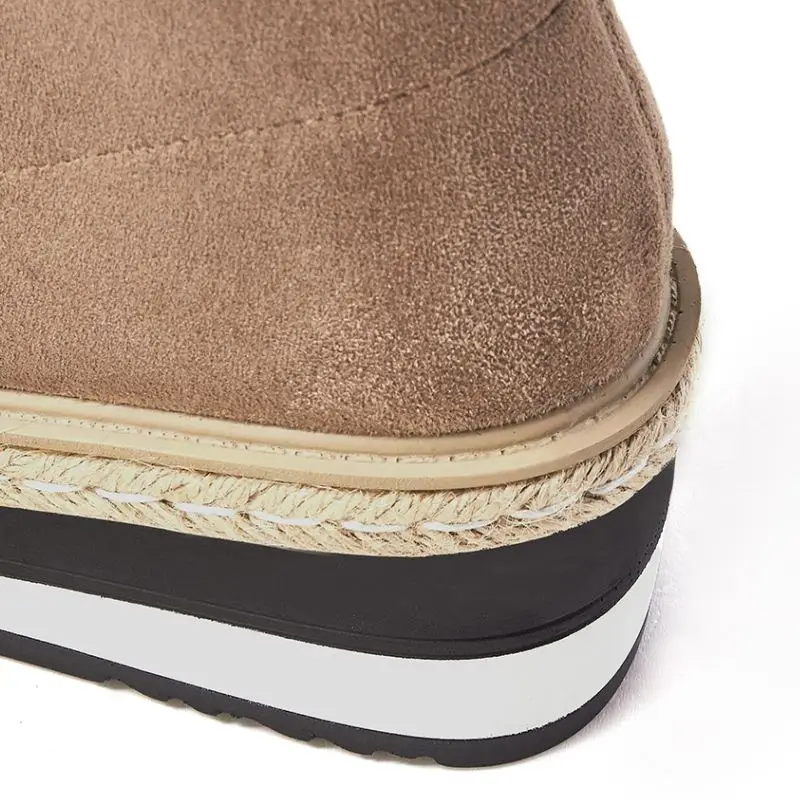 Женские ботфорты из натуральной кожи TAOFFEN черные Повседневные высокие сапоги