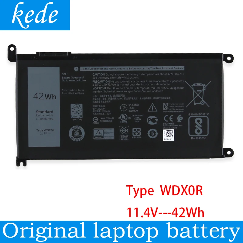 Kede оригинальный WDXOR Аккумулятор для ноутбука dell Inspiron 14 7000 5567 7560 7472 7460 d1525s 7368 7378 5565