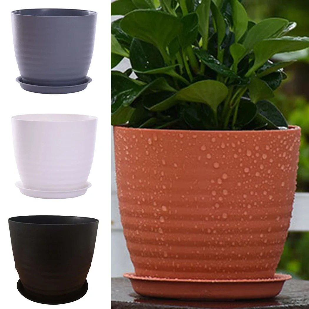 

10.7cm Flower Pot Flower Pot Grow Container Plant Planter Plastic Round