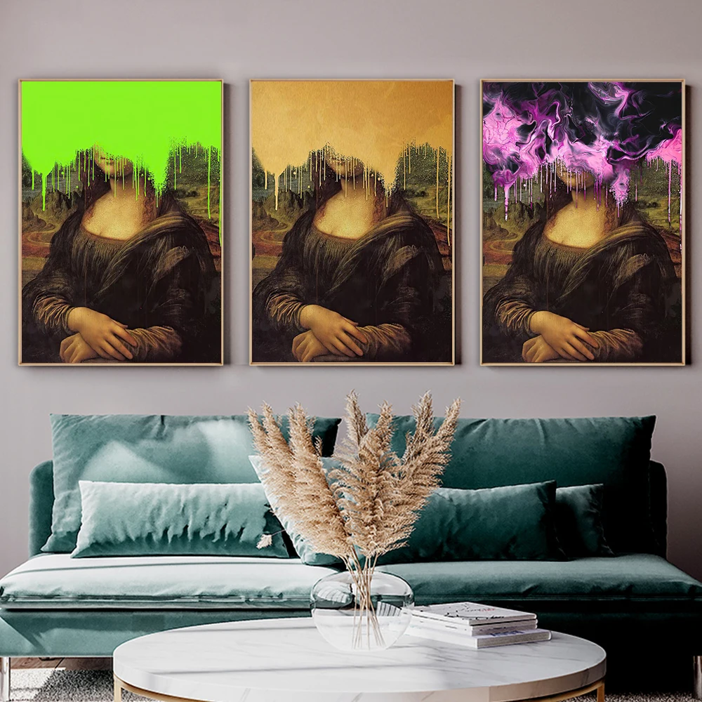

Abstract Graffiti Mona Lisa Posters Fashion Canvas Art Wall Paintings Living Room Decoration Bedroom Nordic Home Decor Cuadros