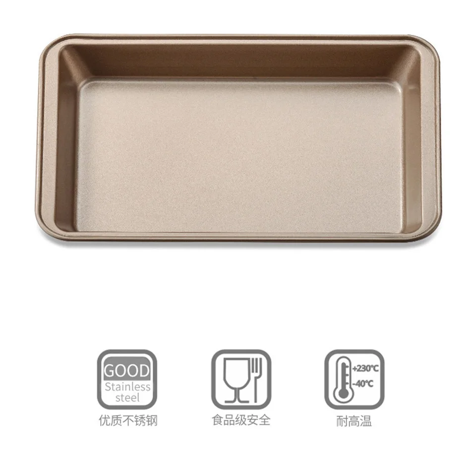 

Stainless Steel Non-Stick Brownie Pan Cake Mold Square Bread Baking With Thickened Solid Base