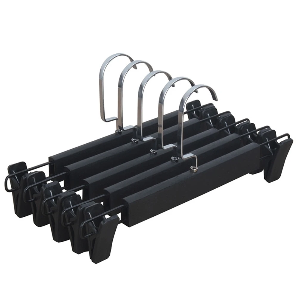 Черная Нескользящая пластиковая вешалка для брюк юбки зажим магазина одежды