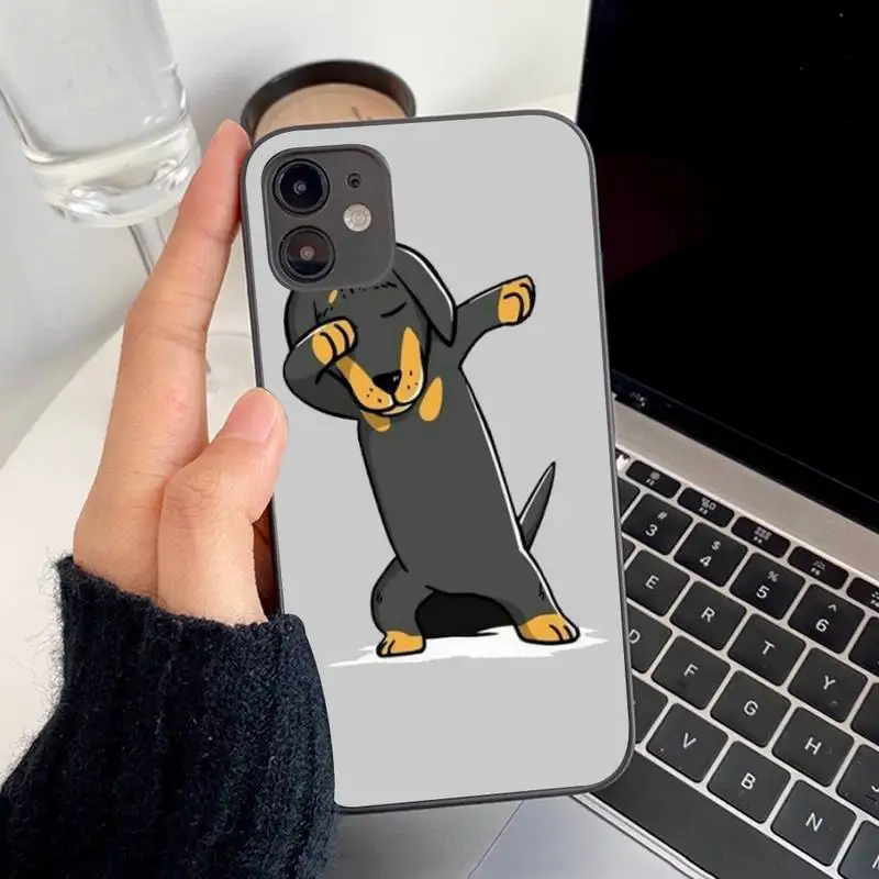

Cute cartoon Dachshund dog Phone Case for iPhone 8 7 6S Plus X 5S SE 2020 XR 11 12 mini pro XS MAX