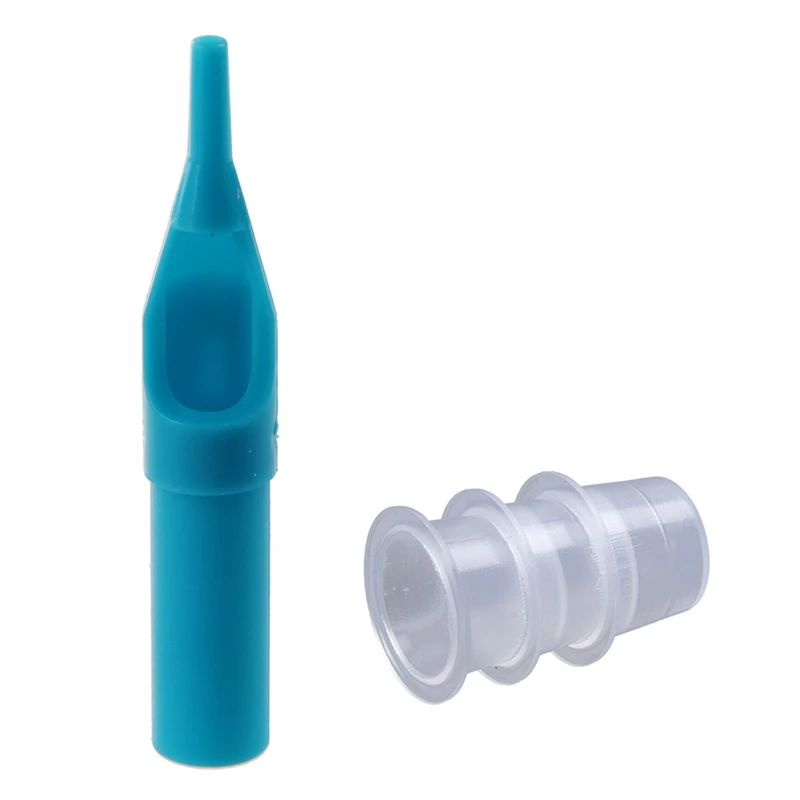 50 x 7RT синий одноразовые тату машинка удлинитель сопла советы и 200 Пластик средней