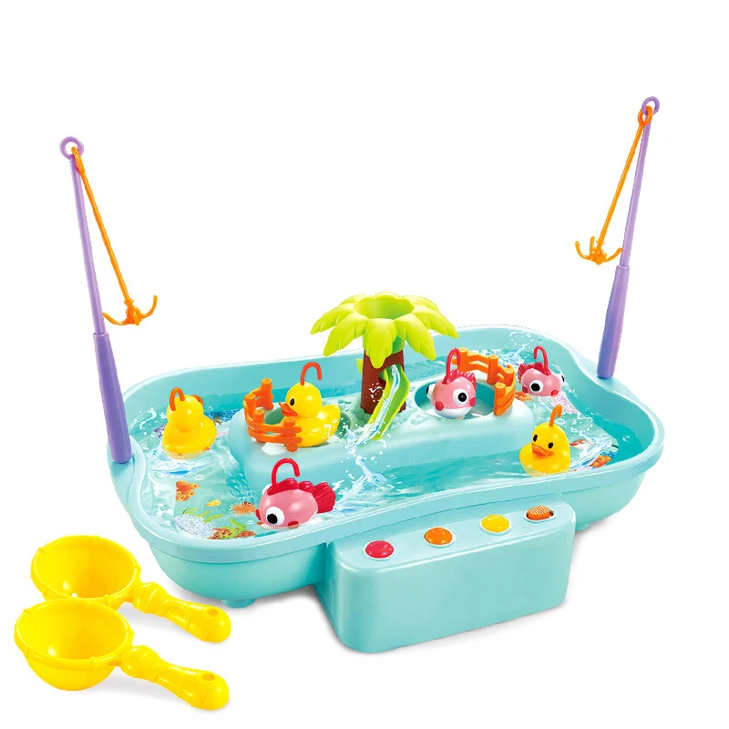 

Child Play House Educational Toys Kids Fishing Toy Duck Fishing Game Electric Water Cycle Music Light Outdoor Toy Christmas Gift