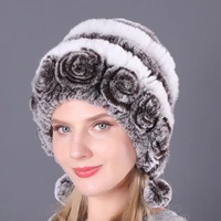 new fashion women real rex rabbit fur hat lady winter knitting 100 natural warm soft real rex rabbit fur cap wholesale retail